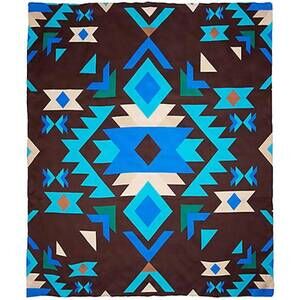 NEW WYOMING TRADERS men's wild rag bandana southwest silk scarf in brown & blue